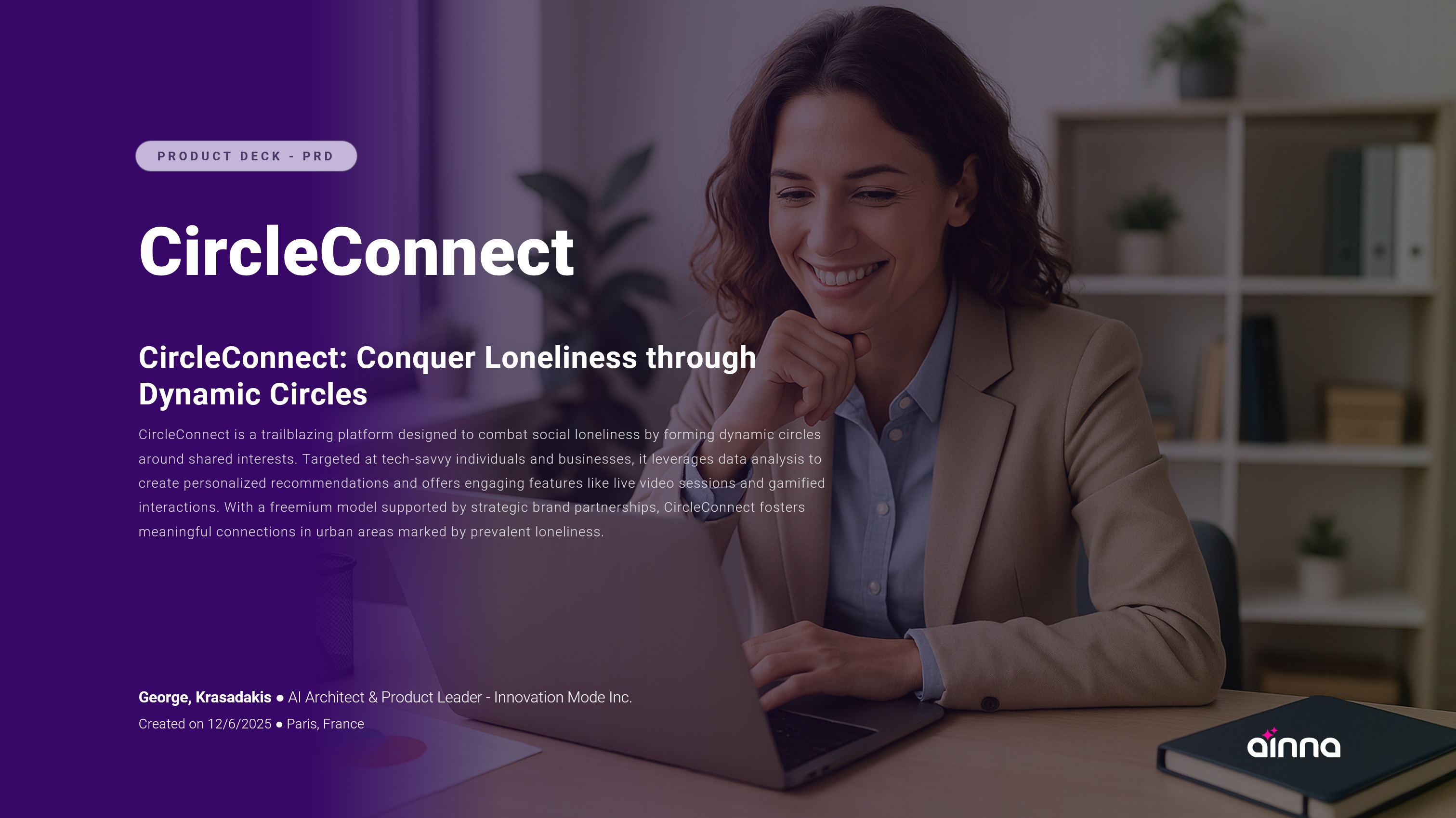 PRD Deck — Branded Cover — Ainna generated document preview