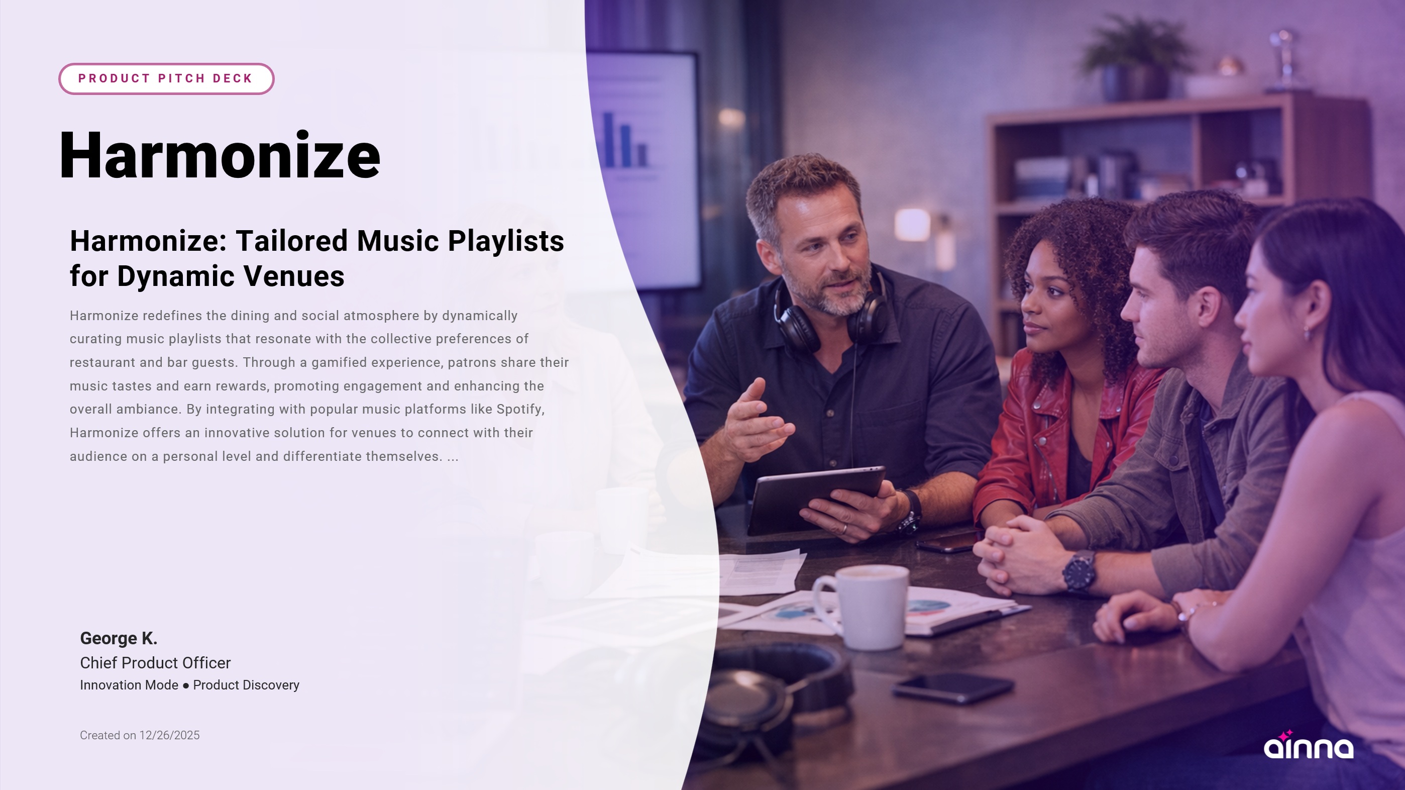 Pitch Deck — Tailored to Your Story — Ainna generated document preview